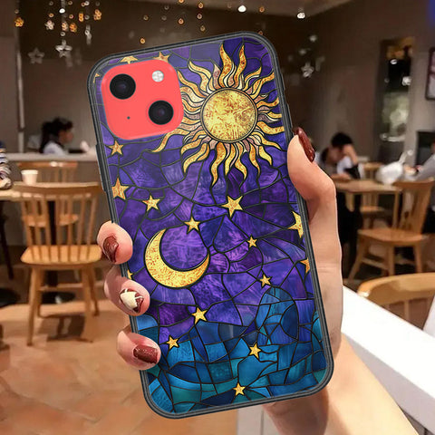 iPhone 13 Mini Cover - Celestial Starry Universe Series - HQ Ultra Shine Premium Infinity Glass Soft Silicon Borders Case