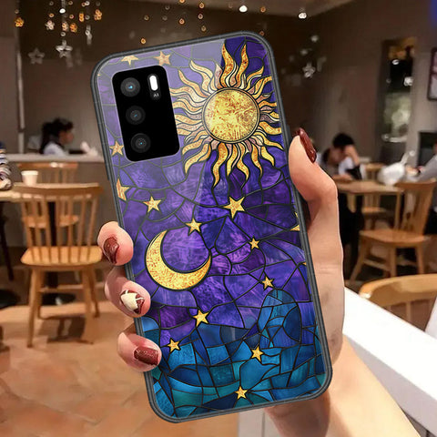 Oppo A16 Cover - Celestial Starry Universe Series  - HQ Ultra Shine Premium Infinity Glass Soft Silicon Borders Case