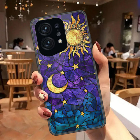 Oppo Find X5 Cover - Celestial Starry Universe Series  - HQ Ultra Shine Premium Infinity Glass Soft Silicon Borders Case