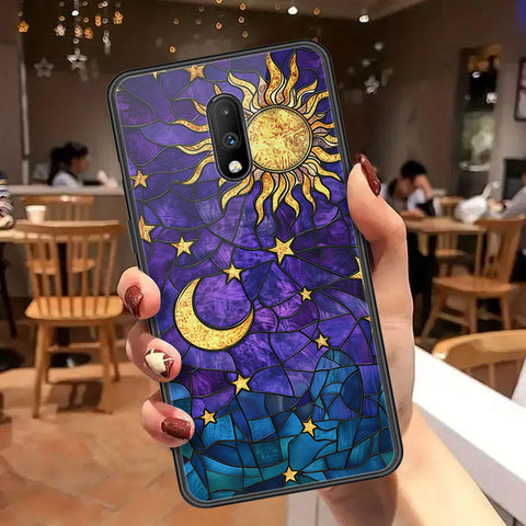 OnePlus 7 Cover - Celestial Starry Universe Series  - HQ Ultra Shine Premium Infinity Glass Soft Silicon Borders Case