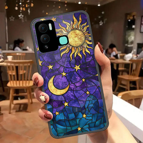 Infinix Hot 12 Play Cover - Celestial Starry Universe Series  - HQ Ultra Shine Premium Infinity Glass Soft Silicon Borders Case