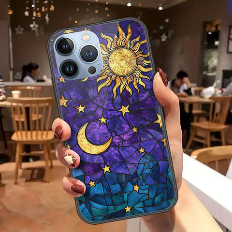 iPhone 14 Pro Max Cover - Celestial Starry Universe Series - HQ Ultra Shine Premium Infinity Glass Soft Silicon Borders Case