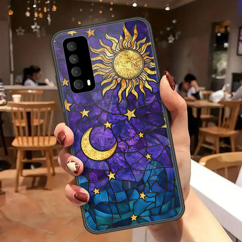Huawei Y7a Cover - Celestial Starry Universe Series  - HQ Ultra Shine Premium Infinity Glass Soft Silicon Borders Case