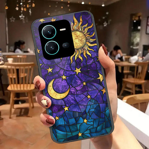 Vivo X80 Lite Cover - Celestial Starry Universe Series  - HQ Ultra Shine Premium Infinity Glass Soft Silicon Borders Case