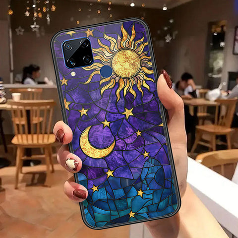 Realme C15 Cover - Celestial Starry Universe Series  - HQ Ultra Shine Premium Infinity Glass Soft Silicon Borders Case
