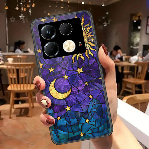 Infinix Note 40 Pro 5G Cover - Celestial Starry Universe Series - HQ Ultra Shine Premium Infinity Glass Soft Silicon Borders Case