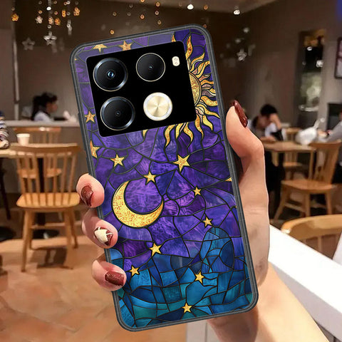 Infinix Note 40 Pro Cover - Celestial Starry Universe Series - HQ Ultra Shine Premium Infinity Glass Soft Silicon Borders Case