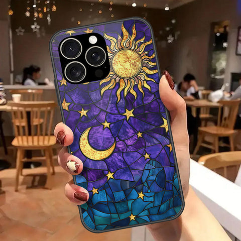IPhone 15 Pro Max Cover - Celestial Starry Universe Series - HQ Ultra Shine Premium Infinity Glass Soft Silicon Borders Case