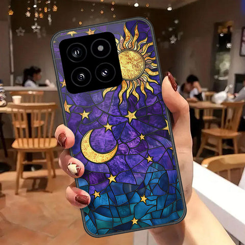 Xiaomi 14 Cover - Celestial Starry Universe Series - HQ Ultra Shine Premium Infinity Glass Soft Silicon Borders Case