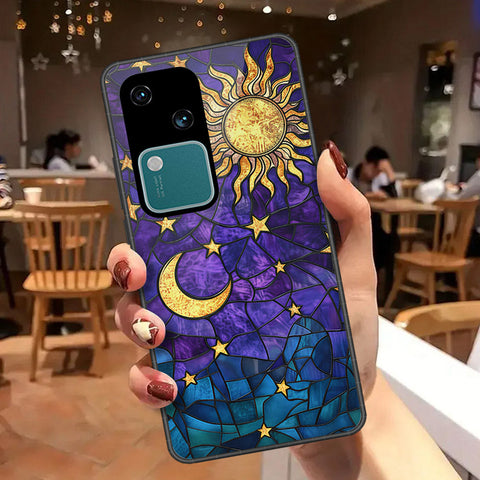 Vivo V30 Cover - Celestial Starry Universe Series - HQ Ultra Shine Premium Infinity Glass Soft Silicon Borders Case