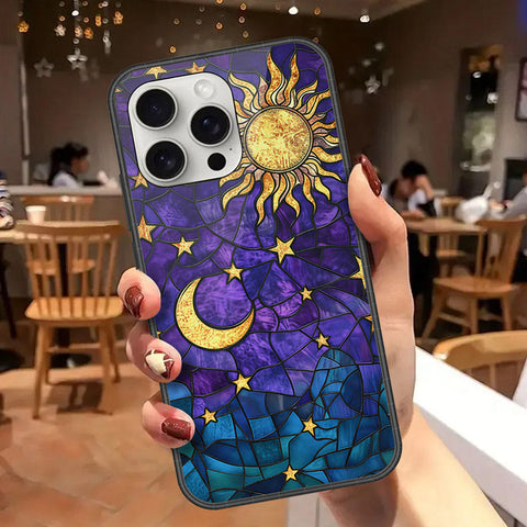 iPhone 16 Pro Max - Celestial Starry Universe Series - HQ Ultra Shine Premium Infinity Glass Soft Silicon Borders Case