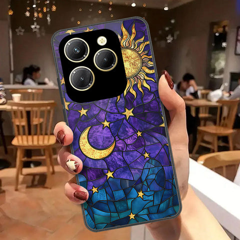 Infinix Hot 40 Pro Cover - Celestial Starry Universe Series - HQ Ultra Shine Premium Infinity Glass Soft Silicon Borders Case
