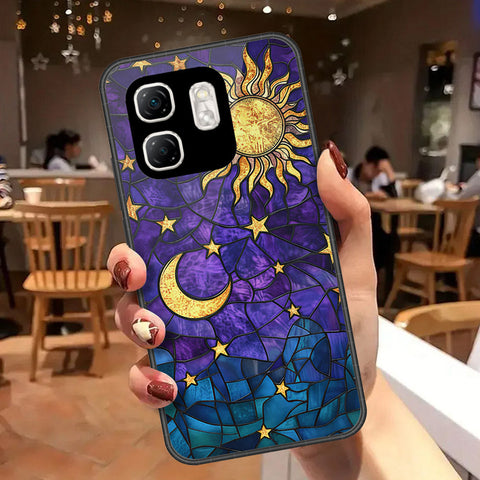 Infinix Smart 9 Cover - Celestial Starry Universe Series - HQ Ultra Shine Premium Infinity Glass Soft Silicon Borders Case