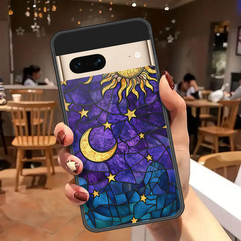 Google Pixel 7 Cover - Celestial Starry Universe Series  - HQ Ultra Shine Premium Infinity Glass Soft Silicon Borders Case