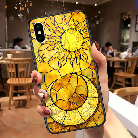 iPhone XS / X - Celestial Starry Universe Series - HQ Ultra Shine Premium Infinity Glass Soft Silicon Borders Case