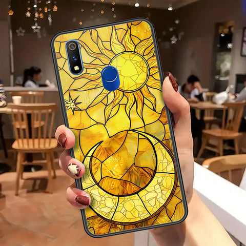 Realme 3 Pro Cover - Celestial Starry Universe Series  - HQ Ultra Shine Premium Infinity Glass Soft Silicon Borders Case