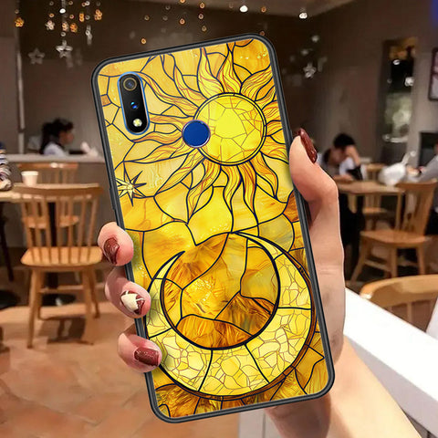 Realme 3 Cover - Celestial Starry Universe Series  - HQ Ultra Shine Premium Infinity Glass Soft Silicon Borders Case