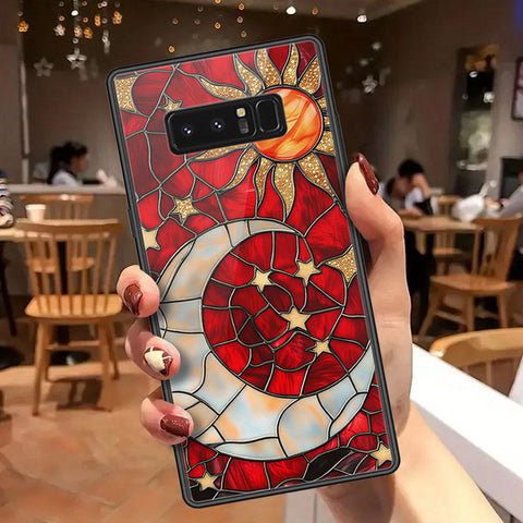 Samsung Galaxy Note 8 Cover - Celestial Starry Universe Series  - HQ Ultra Shine Premium Infinity Glass Soft Silicon Borders Case