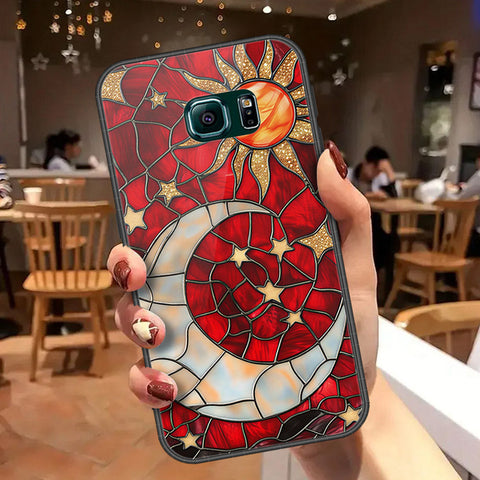 Samsung Galaxy S6 Edge Cover - Celestial Starry Universe Series  - HQ Ultra Shine Premium Infinity Glass Soft Silicon Borders Case