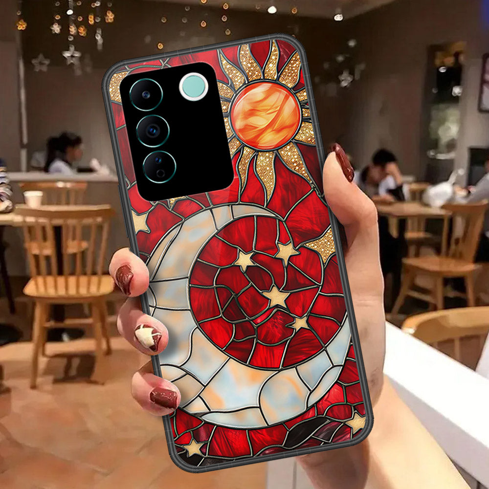 Vivo V27e Cover - Celestial Starry Universe Series  - HQ Ultra Shine Premium Infinity Glass Soft Silicon Borders Case (Fast Delivery)