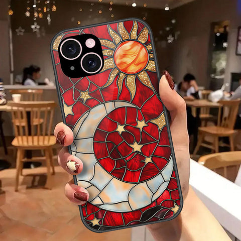 iPhone 15 Cover - Celestial Starry Universe Series - HQ Ultra Shine Premium Infinity Glass Soft Silicon Borders Case