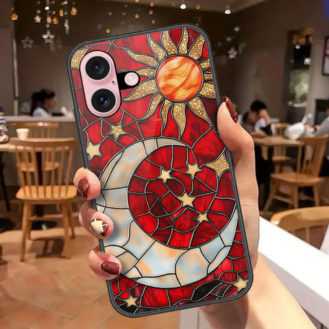 iPhone 16 - Celestial Starry Universe Series - HQ Ultra Shine Premium Infinity Glass Soft Silicon Borders Case