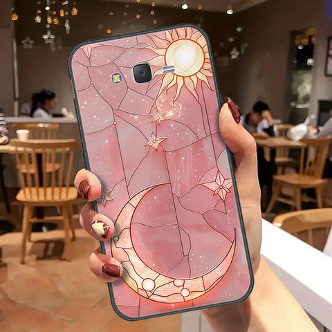 Samsung Galaxy J7 2015 Cover - Celestial Starry Universe Series  - HQ Ultra Shine Premium Infinity Glass Soft Silicon Borders Case