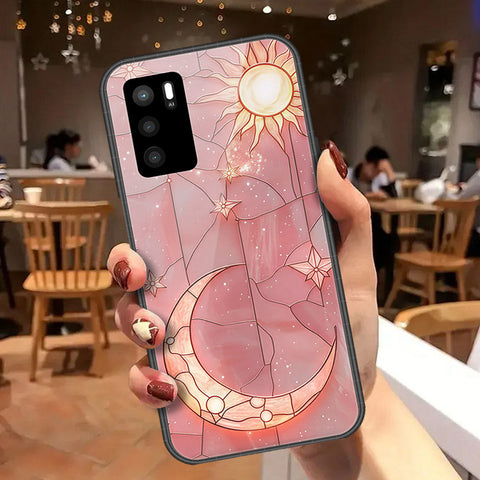 Oppo A16 Cover - Celestial Starry Universe Series  - HQ Ultra Shine Premium Infinity Glass Soft Silicon Borders Case