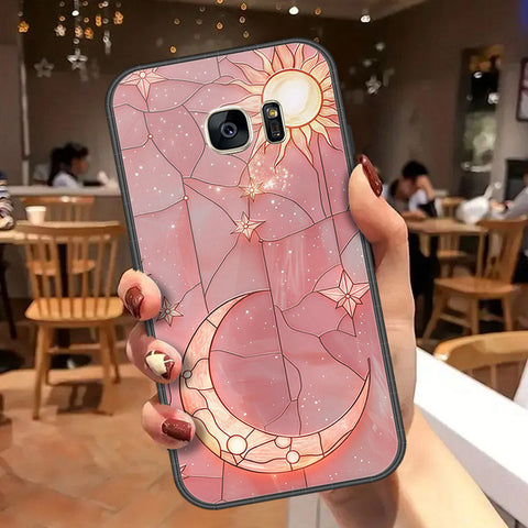 Samsung Galaxy S7 Cover - Celestial Starry Universe Series  - HQ Ultra Shine Premium Infinity Glass Soft Silicon Borders Case