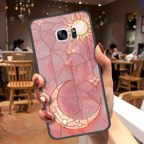 Samsung Galaxy S7 Edge Cover - Celestial Starry Universe Series  - HQ Ultra Shine Premium Infinity Glass Soft Silicon Borders Case