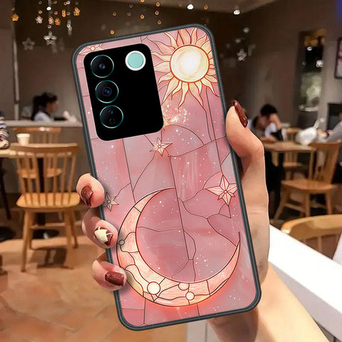 Vivo V27e Cover - Celestial Starry Universe Series  - HQ Ultra Shine Premium Infinity Glass Soft Silicon Borders Case