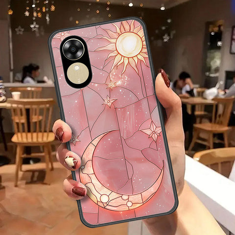 Oppo A17k Cover - Celestial Starry Universe Series - HQ Ultra Shine Premium Infinity Glass Soft Silicon Borders Case