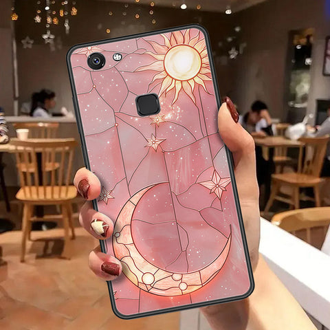 Vivo V7 Cover - Celestial Starry Universe Series  - HQ Ultra Shine Premium Infinity Glass Soft Silicon Borders Case