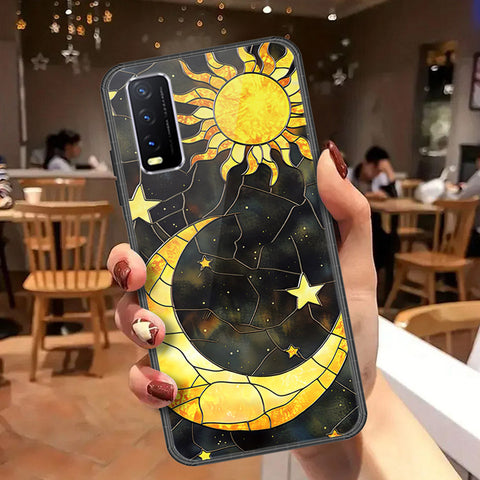 Vivo Y20i Cover - Celestial Starry Universe Series - HQ Ultra Shine Premium Infinity Glass Soft Silicon Borders Case (Fast Delivery)