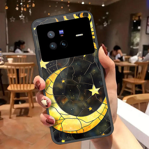 Vivo X80 Cover - Celestial Starry Universe Series  - HQ Ultra Shine Premium Infinity Glass Soft Silicon Borders Case