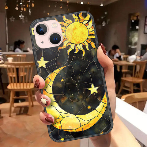 iPhone 14 - Celestial Starry Universe Series - HQ Ultra Shine Premium Infinity Glass Soft Silicon Borders Case
