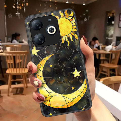 Infinix Smart 8 Cover - Celestial Starry Universe Series - HQ Ultra Shine Premium Infinity Glass Soft Silicon Borders Case