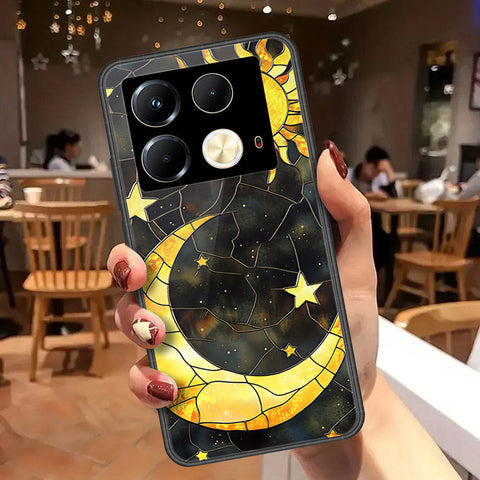 Infinix Note 40S Cover - Celestial Starry Universe Series - HQ Ultra Shine Premium Infinity Glass Soft Silicon Borders Case