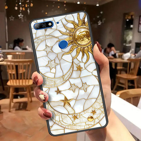 Huawei Y7 Prime 2018 Cover - Celestial Starry Universe Series  - HQ Ultra Shine Premium Infinity Glass Soft Silicon Borders Case