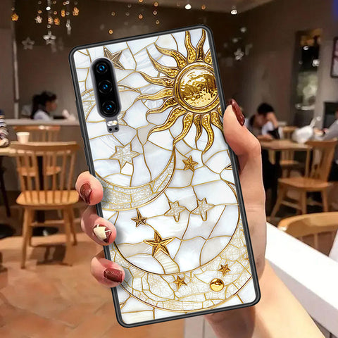 Huawei P30 Cover - Celestial Starry Universe Series  - HQ Ultra Shine Premium Infinity Glass Soft Silicon Borders Case
