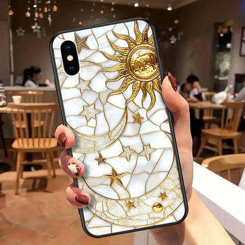iPhone XS / X - Celestial Starry Universe Series - HQ Ultra Shine Premium Infinity Glass Soft Silicon Borders Case