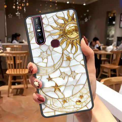 Vivo V15 Cover - Celestial Starry Universe Series  - HQ Ultra Shine Premium Infinity Glass Soft Silicon Borders Case