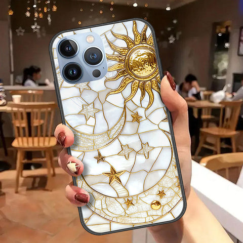iPhone 14 Pro Cover - Celestial Starry Universe Series - HQ Ultra Shine Premium Infinity Glass Soft Silicon Borders Case