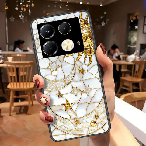 Infinix Note 40S Cover - Celestial Starry Universe Series - HQ Ultra Shine Premium Infinity Glass Soft Silicon Borders Case