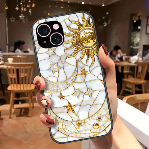 iPhone 15 Cover - Celestial Starry Universe Series - HQ Ultra Shine Premium Infinity Glass Soft Silicon Borders Case
