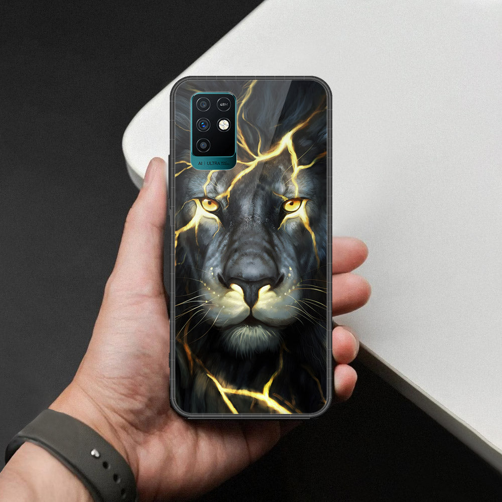 Infinix Note 10 Cover - Brave Series - HQ Ultra Shine Premium Infinity Glass Soft Silicon Borders Case