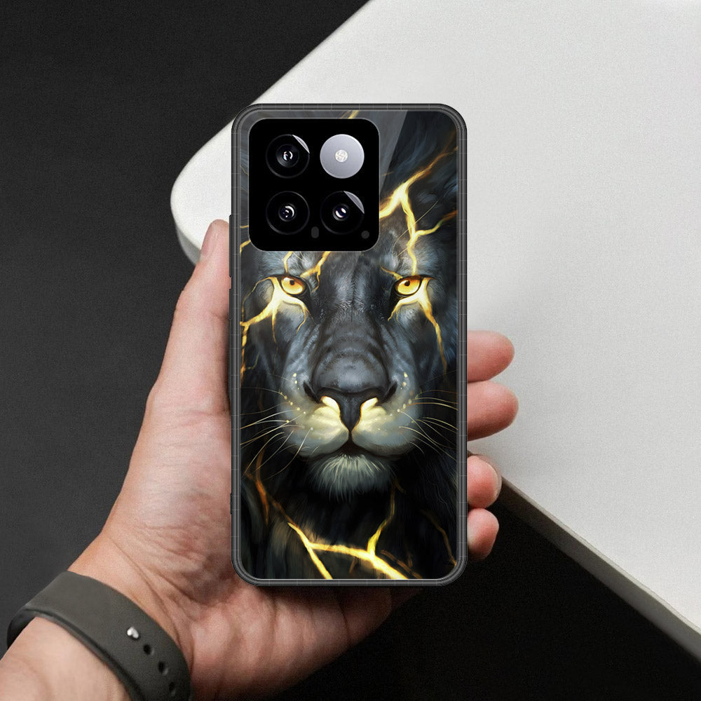 Xiaomi 14 Cover - Brave Series - HQ Ultra Shine Premium Infinity Glass Soft Silicon Borders Case