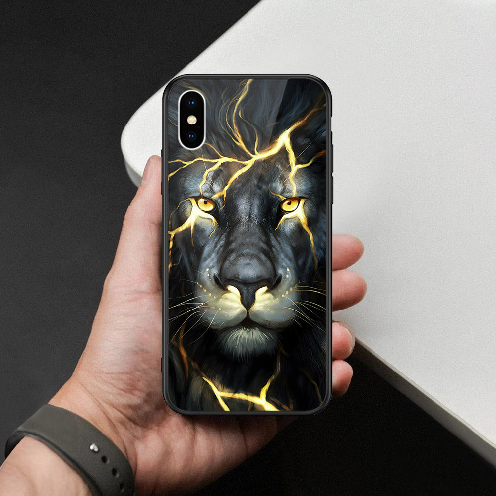iPhone XS / X - Brave Series - HQ Ultra Shine Premium Infinity Glass Soft Silicon Borders Case