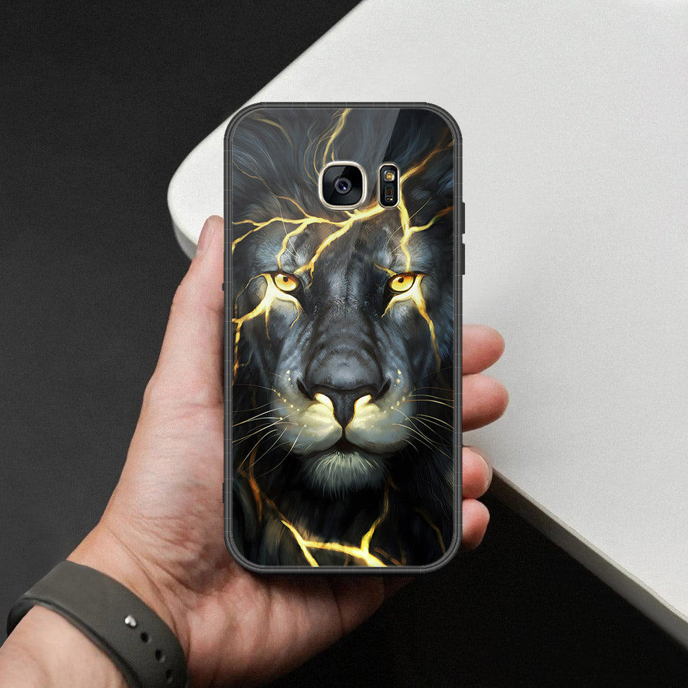Samsung Galaxy S7 Cover - Brave Series - HQ Ultra Shine Premium Infinity Glass Soft Silicon Borders Case