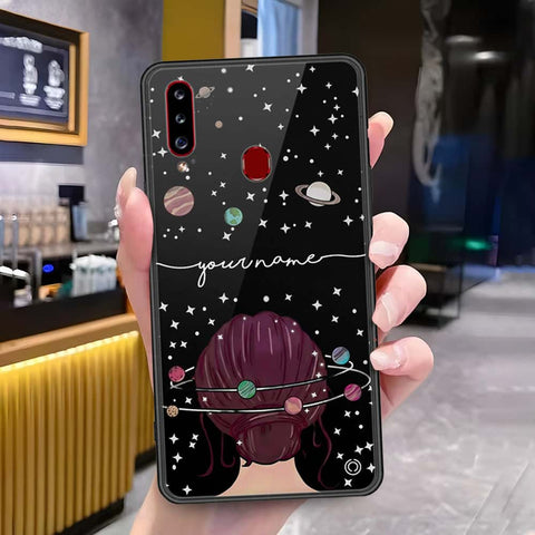 Samsung Galaxy A20s Cover - Onation Your Name Series - HQ Ultra Shine Premium Infinity Glass Soft Silicon Borders Case